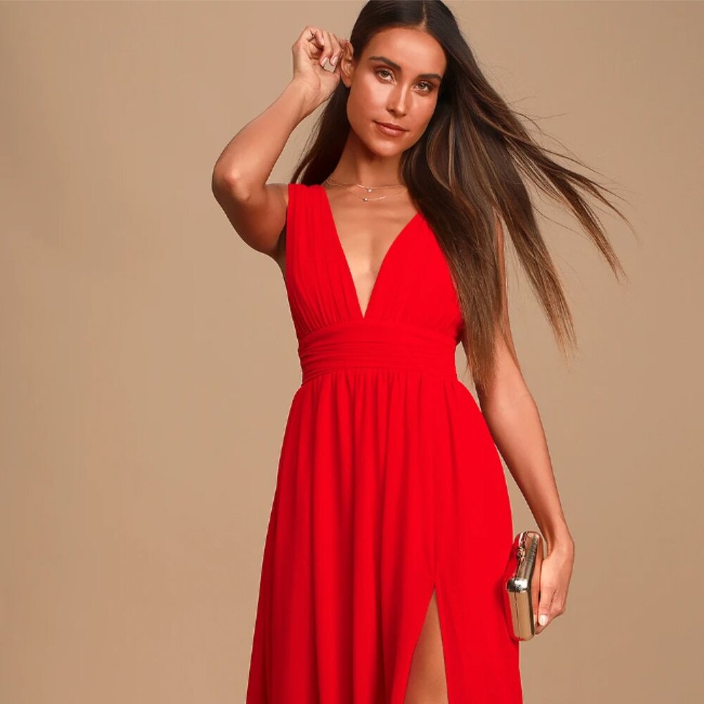 Lulu's Red Maxi Dress